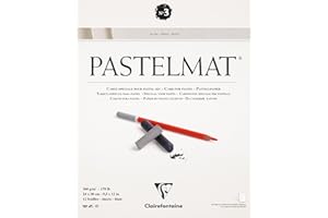 Clairefontaine 96028C Blocco collato Pastelmat n°3 - 12 Fogli di carta Speciale per Pastelli secchi - 24x30 cm 360g - Bianca - Divisori in carta Cristal