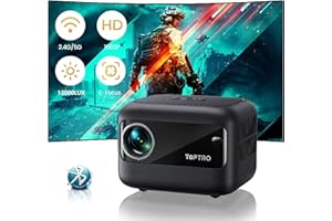 【Focus Électrique】Mini Projecteur,TOPTRO 13000 Lumens 5G WiFi Bluetooth 5.2 ,Vidéoprojecteur Portable 1080P Supporté, ±40°Correction verticale, Projecteur Home Cinéma pour Smartphone/HDMI/USB/TV Stick