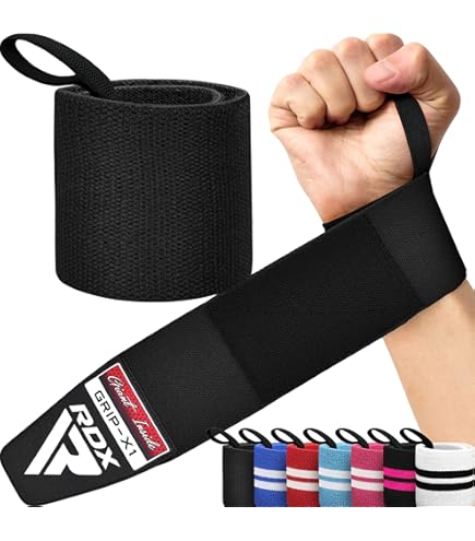 Black Weight Lifting Wrist Wraps With Thumb Loop – Meister Elastic Support Straps For Gym