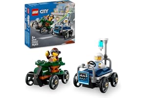 LEGO City Zestaw Wyścigówek: Samolot Kontra Łóżko Szpitalne, Konstrukcyjna Zabawka dla Dziecka do Zbudowania, Pojazdy z Minifigurkami, Kreatywny Prezent dla 5-latka, dla Chłopca i Dziewczynki, 60459