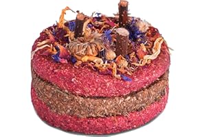 Kavee Pawtisserie Celebration Cake for Guinea Pigs & Rabbits (180g) | Birthday Gift for Guinea Pigs/Rabbits | Ready to Serve | Nutritious/Tasty | Unbeleafably Cute | Developed by Small Animal Experts