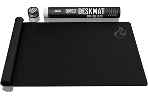 ‎NITRO CONCEPTS NITRO CONCEPTS DM12 - Gaming Mauspad XXL 1200x600 Millimeter Fransen Freie Ränder Microfaser Großes Mauspad Non Slip Mousepad Gaming - Schwarz