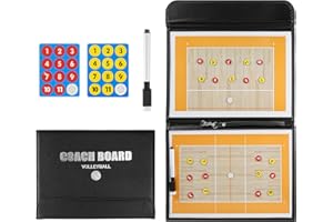 RoseFlower Taktiktafel Volleyball, Taktikboard Volleyball mit Marker Stift und Magneten, Taktikbrett Taktikmappe Volleyball Coaching Board für die Schulung oder Spielanalyse