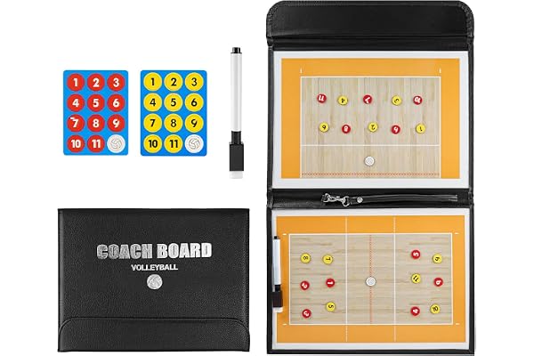 RoseFlower Tableau Tactique de Volleyball Entraîneur Board, avec Stylo Gomme Aimants, Tableau Magnétique Stratégie Portable, pour l'entraînement de Volleyball et Les Compétitions