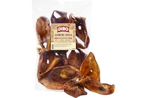 DIBO Orecchie di maiale, 10 pezzi in sacchetto, piccolo snack o dolcetti per alimenti per cani, articoli da masticare di qualità senza prodotti chimici