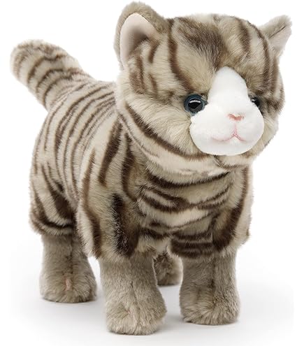Uni-Toys Plüschtier Katze Maine Coon grau getigert sitzend 25 cm - Teddys Rothenburg