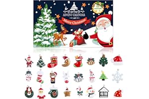 Naler 24-częściowy zestaw zawieszek bożonarodzeniowych, dekoracja bożonarodzeniowa, ozdoba choinkowa, kalendarz adwentowy, zestaw na Boże Narodzenie