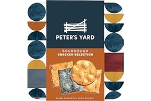 Peter's Yard Sourdough Crackers Selection Tin, Great with Chutney and Cheese, High Fibre, Natural Ingredients, Low Sugar, Contains 4 x Cracker Sleeves.