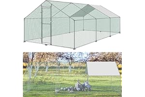 ACXIN Kurnik 3 x 6 x 2 m, wybieg dla kurników, drzwi z zamkiem, ocynkowana, stalowa rama, powlekany PE daszek do klatki dla kur, dla drobiu, małych zwierząt
