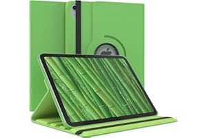 EAZY CASE Étui de protection pour tablette compatible avec iPad 10,9 (10e génération) - Rotation à 360° - Avec protection d'écran Sleep et Wake - En cuir de qualité supérieure - Vert
