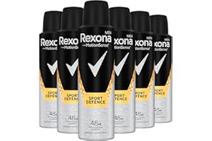REXONA - Déodorant Homme Sport Defense - Spray Anti-transpirant - 0% Alcool - Protection 48h contre l'humidité et les odeurs (lot de 6x 150ml)