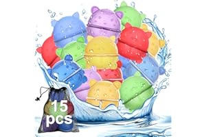 Variglas 15 Stück Wasserbomben Wiederverwendbar,Silikon Magnetische Wasserbomben Selbstschließend,Pool-Strand-Wasserspielzeug für Kinder und Erwachsene,Sommerspielzeug und Outdoor-Aktivitäten