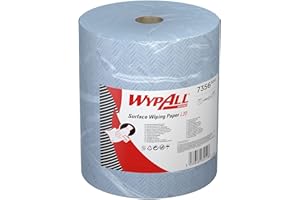 WypAll Panno per la pulizia delle fici WypAll L20 7356 - Rotolo azzurro largo - 1 Maxi rotolo x 1.000 panni in carta a 2 veli, azzurri