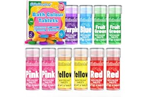 Bombe da Bagno - Gikikoko 80 Conteggi di Compresse Colorante da Bagno Senza Profumo, Qualità Alimentare Bombe da Bagno Bambini, Giochi da Bagno Perfette per Bambini - 6 Colori
