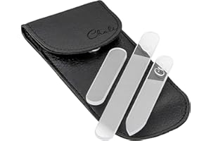 Chali® Set di Lime per Unghie in Vetro 3 Pezzi con Borsa, Lima in Vetro 12cm 9cm 6cm per Unghie di Mani e Piedi - Cura delicata delle Unghie per Uomini e Donne