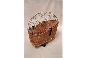 MARCUS WEIDENHANDEL Marcus Panier de vélo pour chien en osier avec grille métallique