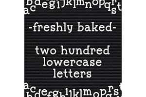 LETTERGLYPH Freshly Baked Style Letter Set for Felt Letterboards, 200 Piece Lowercase Letters, Pre-cut, Board NOT included