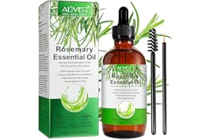 ALIVER Olio Di Rosmarino Per Capelli, 120ML Rosemary Oil for Hair Growth, 100% Naturale Olio Essenziale Rosmarino Per Capelli Secchi e Danneggiati, Stimolano la Crescita dei Capelli