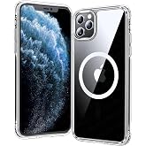 Ehr. iPhone 11 Pro Max Uyumlu Kamera Korumalı Magsafe Wireless Şarj &Ouml;zellikli Sert Sararmaz Kristal Şeffaf Kılıf (Şeffaf, iPh