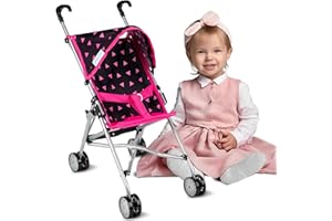 Kinderplay Carrito Bebe Juguetes | Carro Muñecas - Cochecito Muñecas | Carrito Muñecas | Carro Bebe Juguete | Cochecito Bebe Juguete Estructura Ligera y Estable, Altura del Asa 54cm, Model KP0290R