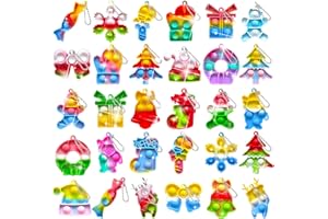 KIDRENFUN 30 PCS Christmas Party Bag Fillers Kids - Christmas Stocking Fillers Eve Box Fillers, Bulk Prize Class Children, Poppet Keyring Xmas Party Favours for Unisex Kids