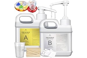DECORROM Resina Epoxi - 2,4L / 2,7kg Resin Epoxy Transparente Sin Burbujas para Arte de Resina, Mesa, Recubrimiento - Resina de Fundición Ración 1:1 para Creaciones Artísticas, Joyería, Modelado, Madera