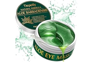 TIEPETLY Augenpads, 60 Pcs Eye Pads, Kollagen Augenpads gegen Augenringe mit Aloe Vera, Hyaluronsäure Augenmaske, Augenringe Entfernen, Falten, Tränensäcke, Puffiness (grün)