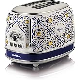 Ariete Capri 2 Slices Toaster 0155/1C - 810 Watt, Metal Body, 2 Slices Capacity, Defrosting, Heating, 6 Fries