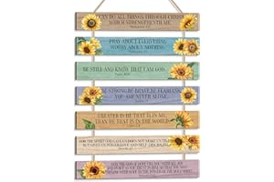 HPNIUB Religious Christian Gifts for Women Men,Sunflower Bible Verse Wall Art Motivational Inspirational Quotes Wall Art,Farmhouse Bible Accessories for Home,Kitchen,Office Decor