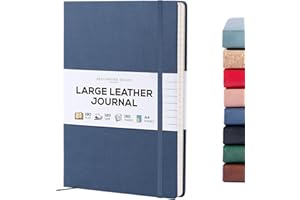 Beechmore Books Lined Journal Notebook, 8.5 x 11.5 inch, A4 160 Lined Pages, Hardcover Leather Journals for Women, Men, Writing and Notebooks for Work - 120 GSM Thick Paper, Gifts Box Included