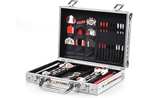 ‎KARELLA Karella Dartkoffer Luxus in 3 Farben, schlagfest, Platz für 4 komplette Dartsets und Zubehör, Dartcase, Tasche für Darts