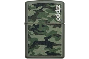 ZIPPO - Camo and Zippo Design - Base Green Matte - Essence Accendino antivento, Ricaricabile, in confezione regalo di alta qualità 60004363 Normal