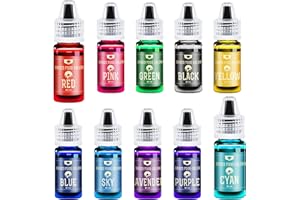 VIBRANDYE Fettlösliche Lebensmittelfarbe für Schokolade - 10 Farben Ölbasis Lebensmittelfarben Fondant, Backen, Kuchen, Kekse - Flüssige Geschmacklos Food Coloring für Kakaobutter, Torten, Buttercream - 6ml je