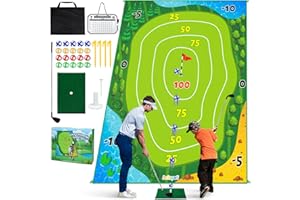Dr.Rapeti 70 x 60 inch Tapis de Golf Interieur Lavable, Tapis de Golf pour Enfants, Ensemble de Jeu de Golf, Jeu de Golf Battle Royale, Tapis d'entraînement de Golf pour Enfants