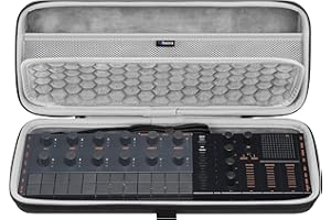 GEEKRIA Étui de transport pour interface audio, compatible avec Yamaha SEQTRAK/Mobile Music Ideastation, coque rigide en EVA (gris foncé)