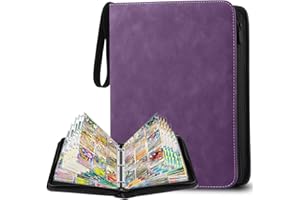 YSWOVUO Classeur Carte, 900 Porchettes Album Carte, Albums pour Cartes à Collectionner, pour Sangle Elastique, Violet