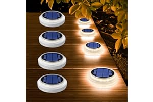 YiLaie Luci Solari Esterno, LED da Giardino 360° Per scale IP68 Impermeabile con On/Off Automatico, per Sentieri, Bianco Caldo 2700K, 4 pezzi