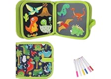 Jashgop Erasable Book Doodle Set for Kids,Magic Drawing Book for Kids,Reusable Drawing Book 6 Watercolor Pens 10 Page Drawing