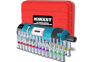 KIRXST Destornilladore Dinamométrico 1/4", 1-8 Nm, 31 Puntas para Llave Dinamométrica