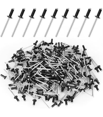 Pack van 1000 stuks) geschilderde blinde klinknagels 3,2 x 8 mm, koepelkop, DIN 7337, aluminium klinknagel en stalen doorn, popklinknagels (1000, antracietgrijs RAL 7016