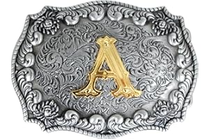 Bai You Mei Classico Western Lettere Maiuscole Placcatura Oro Metallo Cowboy Fibbie Per Cinture Uomo Fibbie Per Cinture