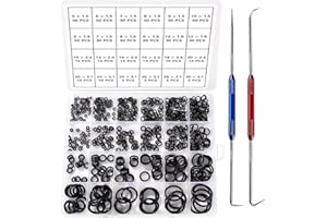YIXISI 610 Pezzi 24 Misure Neri O-ring Assortimento Kit, Nitrilica O-ring Gomma Guarnizioni di Tenuta, con Doppia Testa Ganci per Paraolio, per Aria Condizionata, Automobile, Impianti Idraulici