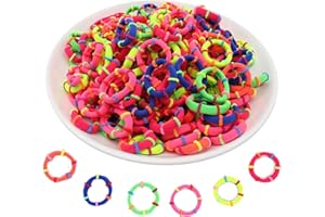 MANAME 100 Unidades De Mini Gomas De Pelo De Bambú - Gomitas Para El Pelo Resistentes, Gomillas Biodegradables Y Divertidas Para Peinados Variados - nuestros Coleteros Niña No Dañan El Cabello