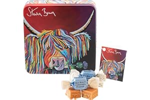 GARDINERS OF SCOTLAND Steven Brown Lizzie McCoo tin of salted caramel fudge