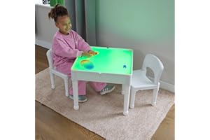 Liberty House Toys Kids LED Light Table and Two Chairs Set, H43 x W51 x D51cm