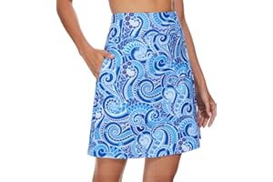 M MOTEEPI Tennisrock Damen 20'' Knielang Rock Mit Hose Drunter Damen Hohe Taille Hosenrock Skort Skirt for Women Golfrock Sportrock