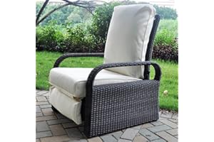 Art to REAL Outdoor-Liegestuhl aus handgewebtem PE-Geflecht, höhenverstellbarer Gartensessel mit Fußstütze und Rückenlehne, Allwetter-Aluminiumrahmen (graues Geflecht + beige Farbe)