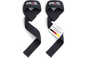 ‎ATHLETIC AESTHETICS ATHLETIC AESTHETICS Zughilfen für Krafttraining und Bodybuilding (gepolstert) - Profi Lifting Straps 60 cm Länge für Fitness, Weightlifting, Kreuzheben - Zughilfe im Paar für Frauen und Männer