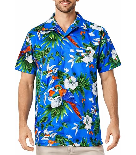 Chemise Hawaïenne Homme Imprimée Bières - Chemise Boutonnée Aloha Manches Courtes Pour Été Et Fêtes
