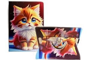 SELLING UNITED SU 10 inch Tablet Case - Universal Stand Case Folio Cover Magic Leather 360° Rotating Case Fits for ALL 10in Inch & 10.1in Inch Tablets + Stylus Pen (Cat)